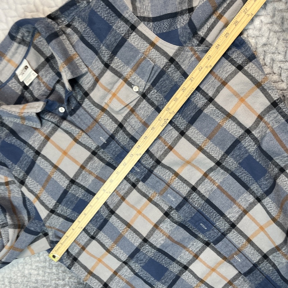 North Face Arroyo Flannel Shirt Mens XXL Blue Plaid 100% Cotton Heavy Lumberjack - Picture 5 of 9